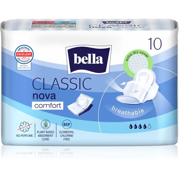 BELLA BELLA Nova Classic Comfort menstrualni vložki s krilci 10 kos