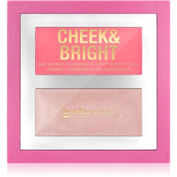 bellaoggi bellaoggi Cheek & Bright rdečilo z osvetljevalcem odtenek Pink Shy 5 g