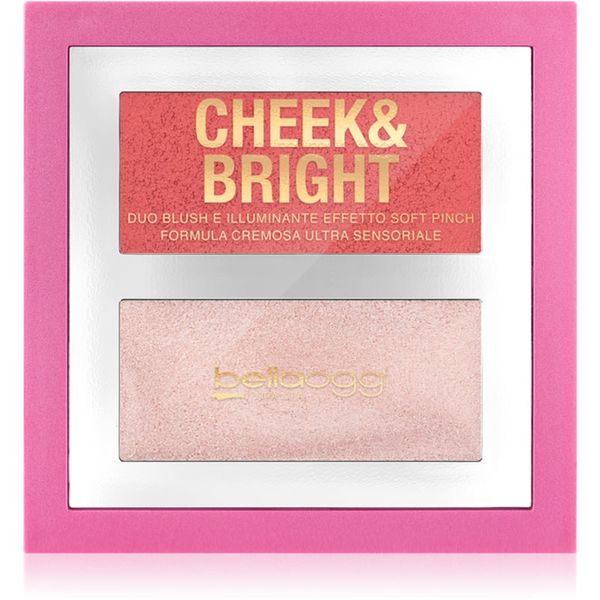 bellaoggi bellaoggi Cheek & Bright rdečilo z osvetljevalcem odtenek Posh Rose 5 g