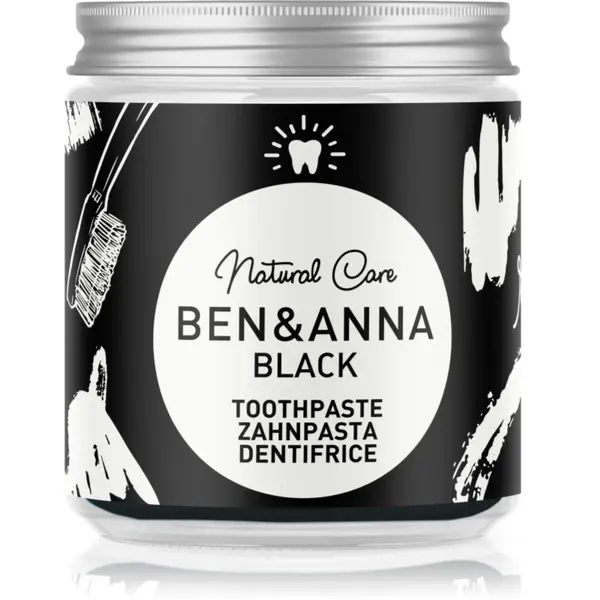 BEN&ANNA BEN&ANNA Natural Toothpaste Black zobna pasta v stekleni embalaži z aktivnim ogljem 100 ml