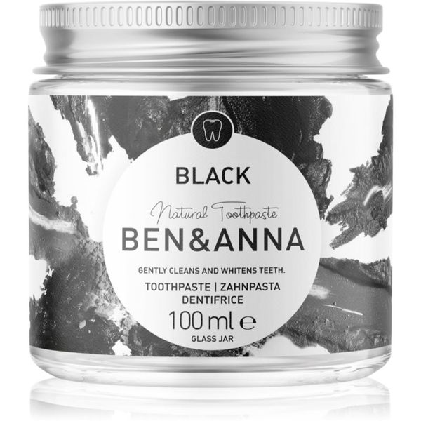 BEN&ANNA BEN&ANNA Natural Toothpaste Black zobna pasta v stekleni embalaži z aktivnim ogljem 100 ml