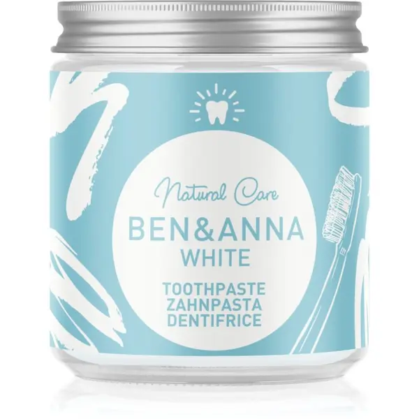 BEN&ANNA BEN&ANNA Natural Toothpaste White zobna pasta v stekleni embalaži z belilnim učinkom 100 ml