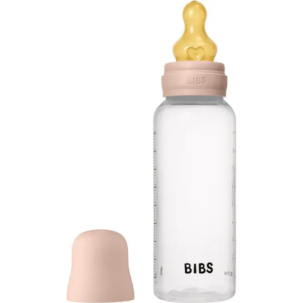 BIBS BIBS Anti-Colic Baby Bottle Latex antikolična steklenička s cucljem iz naravnega kavčuka Blush 270 ml