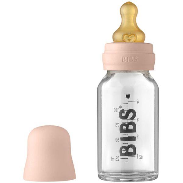 BIBS BIBS Baby Glass Bottle 110 ml steklenička za dojenčke Blush 110 ml