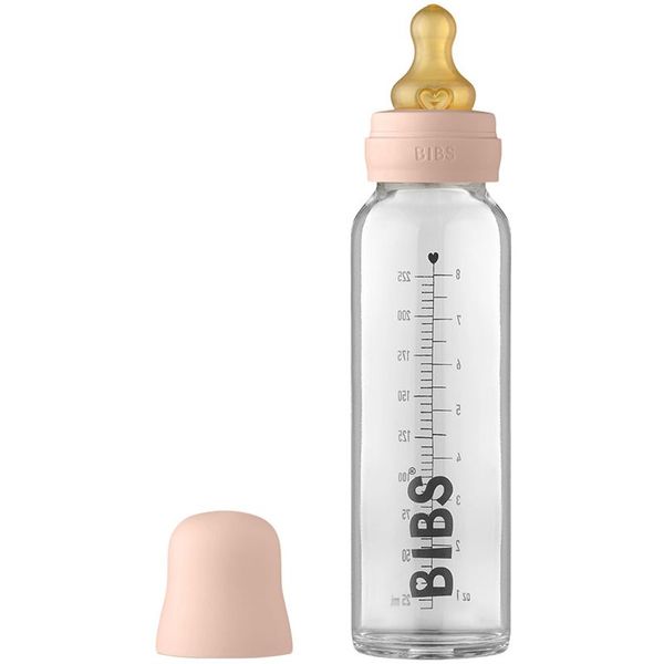 BIBS BIBS Baby Glass Bottle 225 ml steklenička za dojenčke Blush 225 ml