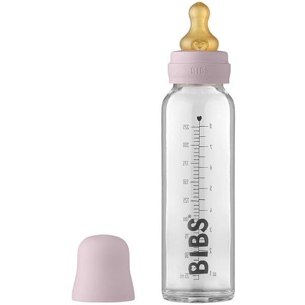 BIBS BIBS Baby Glass Bottle 225 ml steklenička za dojenčke Dusky Lilac 225 ml