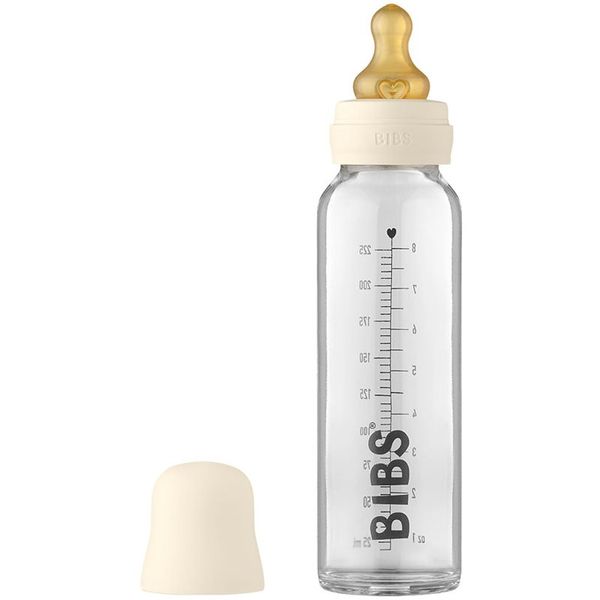 BIBS BIBS Baby Glass Bottle 225 ml steklenička za dojenčke Ivory 225 ml