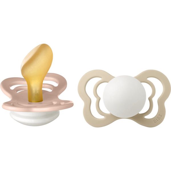 BIBS BIBS Couture Glow Natural Rubber Size 2: 6+ months duda Blush / Vanilla 2 kos