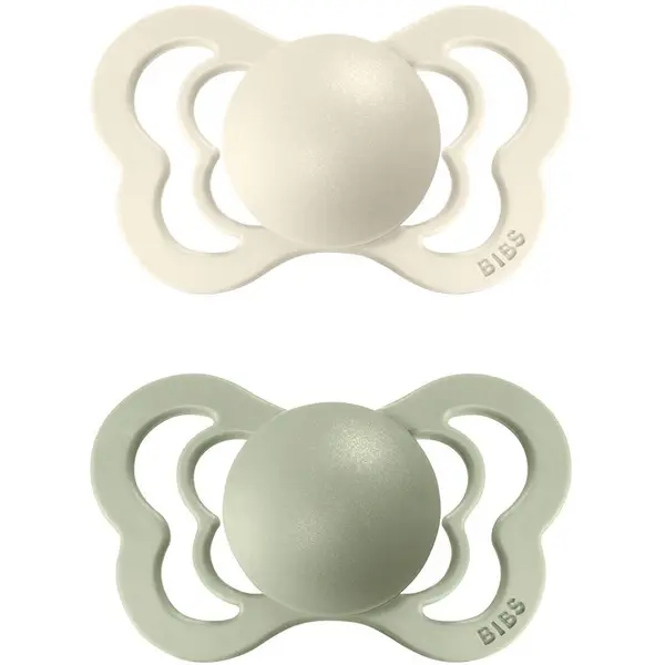 BIBS BIBS Couture Natural Rubber Size 1: 0+ months duda Ivory / Sage 2 kos