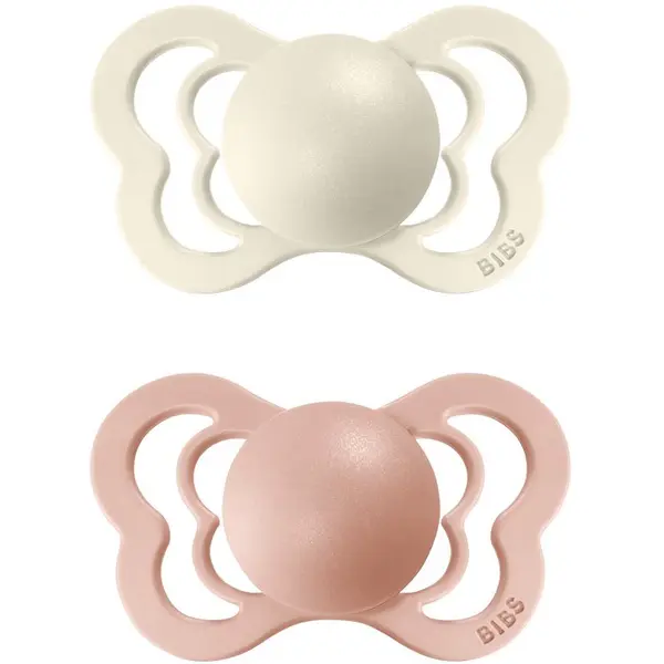 BIBS BIBS Couture Natural Rubber Size 2: 6+ months duda Ivory / Blush 2 kos