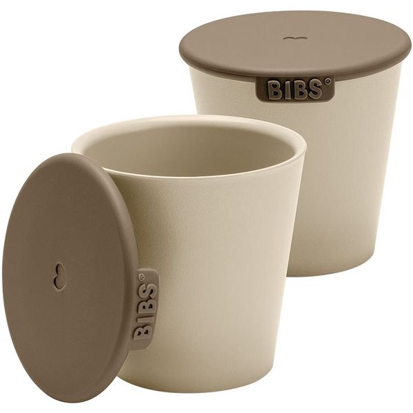 BIBS BIBS Cup Set skodelica s pokrovčkom Vanilla 2 kos