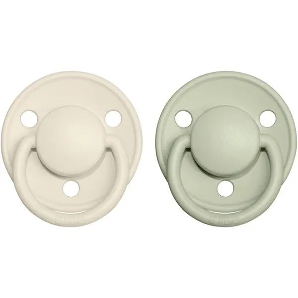 BIBS BIBS De Lux Natural Rubber Size 1: 0+ months duda Ivory / Sage 2 kos