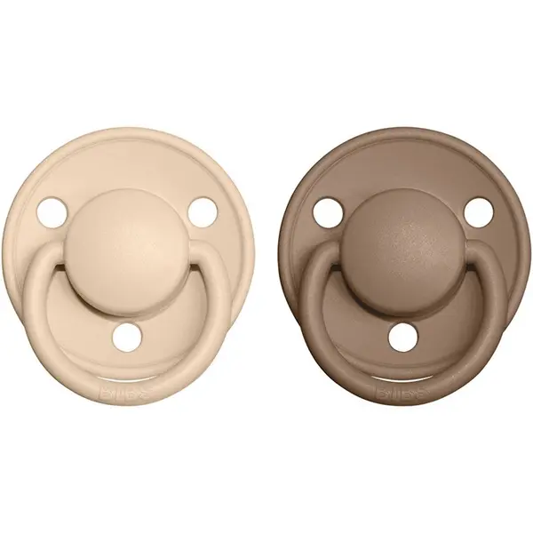 BIBS BIBS De Lux Natural Rubber Size 1: 0+ months duda Vanilla / Dark Oak 2 kos