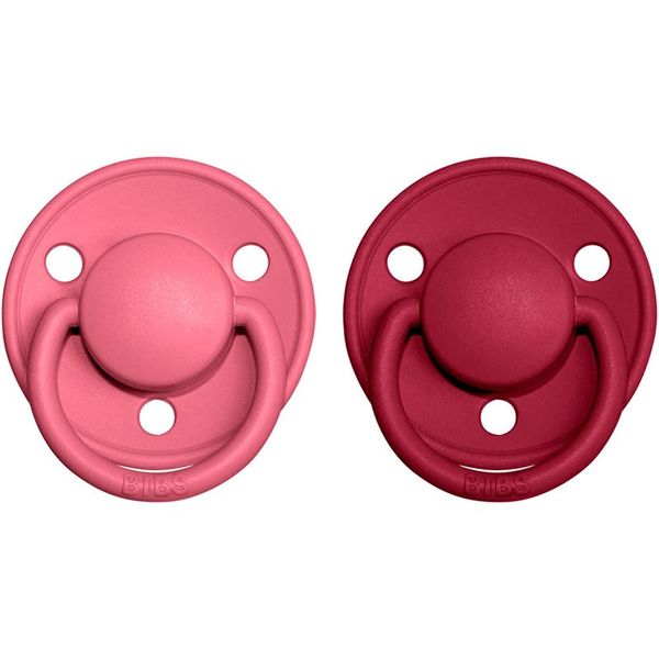 BIBS BIBS De Lux Natural Rubber Size 2: 6+ months duda Coral / Ruby 2 kos