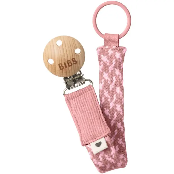 BIBS BIBS Paci Braid držalo za dudo Dusty Pink / Baby Pink 1 kos