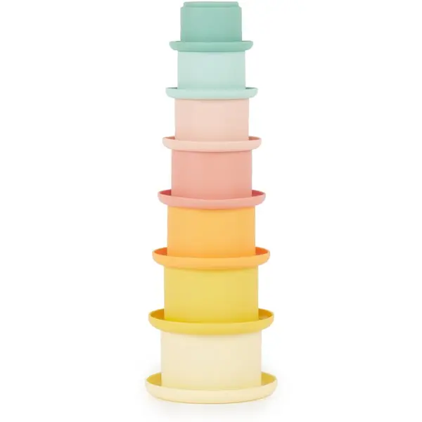 Bieco Bieco Silicone Stacking Cups Tropical Vibes zložljivi lončki 12 m+ 7 kos