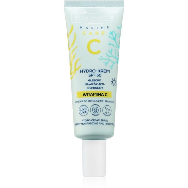 Bielenda Bielenda C Marine Care Hydro-cream deeply moisturizing and protective SPF 50 vlažilna in zaščitna krema z vitaminom C SPF 50 40 ml