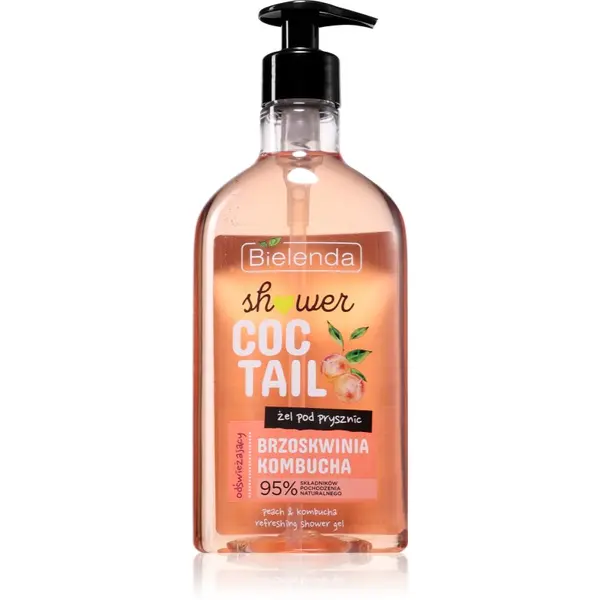 Bielenda Bielenda Shower Coctail Peach + Kombucha osvežujoč gel za prhanje z regeneracijskim učinkom 400 ml
