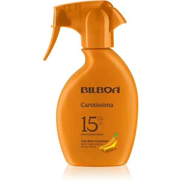 Bilboa Bilboa Carotissima Trigger pršilo za sončenje z betakarotenom SPF 15 250 ml