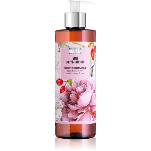 BIOBAZA BIOBAZA 3in1 Body&Hair Gel Flower Romance šampon, balzam in gel za prhanje 3v1 400 ml