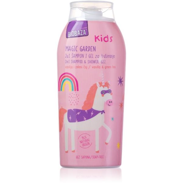 BIOBAZA BIOBAZA Magic Garden gel za prhanje za telo in lase za otroke 250 ml