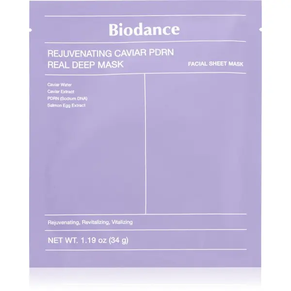 Biodance Biodance Rejuvenating Caviar PDRN Real Deep Mask revitalizacijska maska za obnovo kožne pregrade 34 g