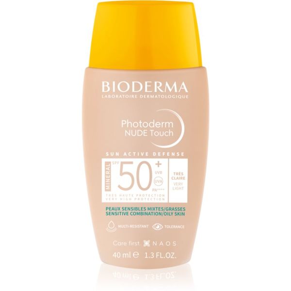 Bioderma Bioderma Photoderm Nude Touch mineralni fluid za sončenje za obraz SPF 50+ odtenek Very light 40 ml