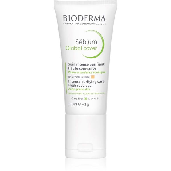 Bioderma Bioderma Sébium Global Cover intenzivna prekrivna tonirana nega za kožo, ki je nagnjena k aknam odtenek natural 30 ml