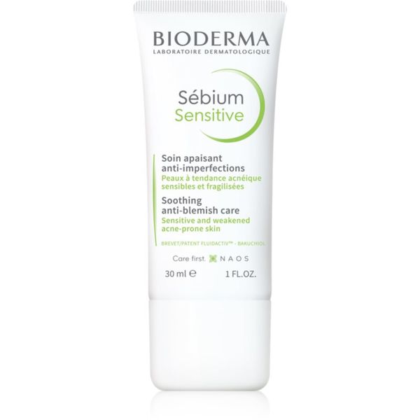 Bioderma Bioderma Sébium Sensitive intenzivna vlažilna in pomirjevalna krema za izsušeno in razdraženo kožo zaradi zdravljenja aken 30 ml