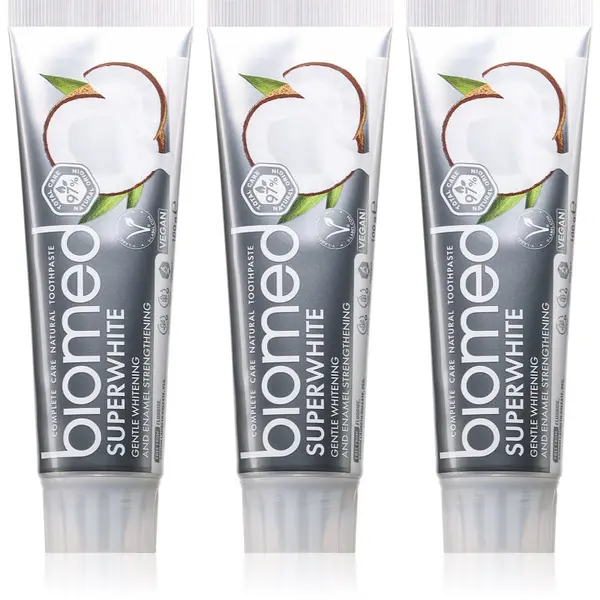 Biomed Biomed Superwhite krepilna zobna pasta s kokosovim oljem 3x100 g