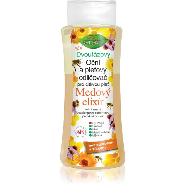 Bione Cosmetics Bione Cosmetics Honey Elixir dvofazni odstranjevalec ličil za obraz in oči 255 ml