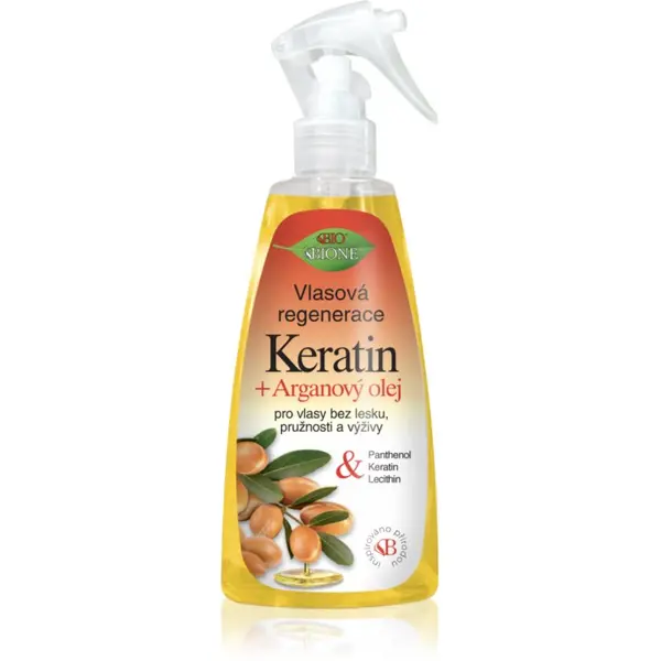 Bione Cosmetics Bione Cosmetics Keratin + Argan regeneracijski balzam brez spiranja za lase 260 ml