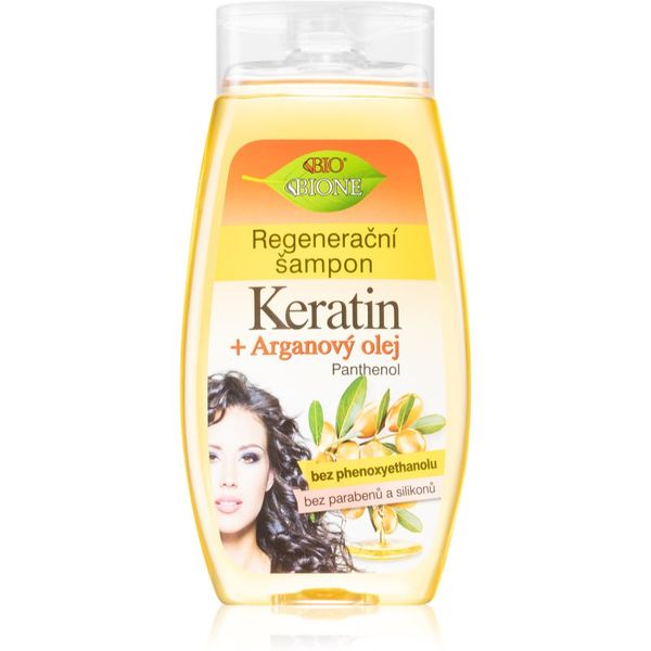 Bione Cosmetics Bione Cosmetics Keratin + Argan regeneracijski šampon za sijaj in mehkobo las 260 ml