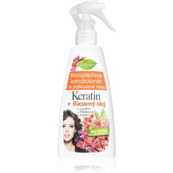 Bione Cosmetics Bione Cosmetics Keratin + Ricinový olej regeneracijski balzam brez spiranja za lase 260 ml
