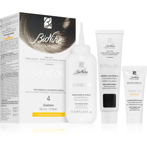 BioNike BioNike SHINE ON permanentna barva za lase odtenek 4 Brown 1 kos