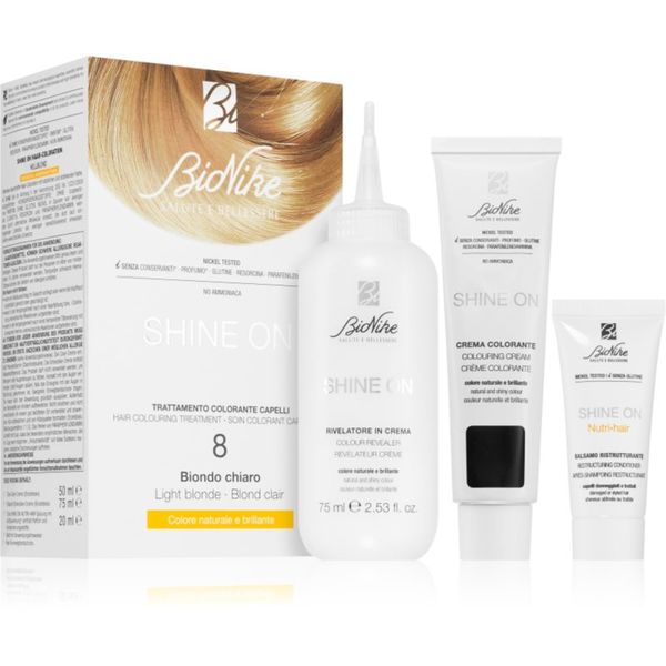 BioNike BioNike SHINE ON permanentna barva za lase odtenek 8 Light Blonde 1 kos