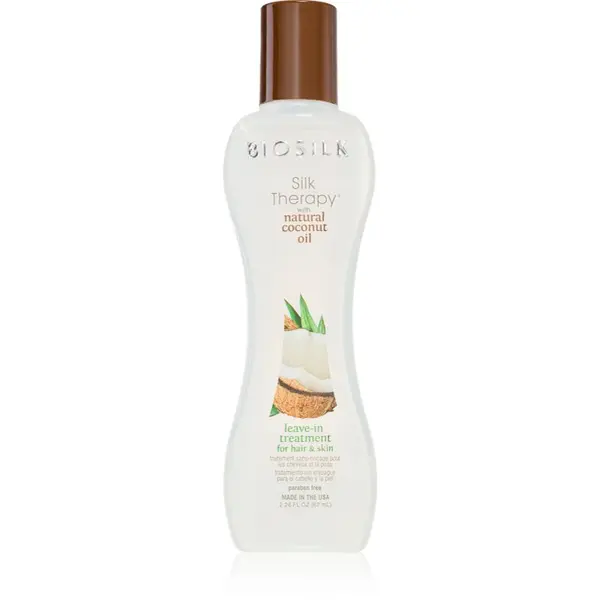 Biosilk Biosilk Silk Therapy Natural Coconut Oil vlažilna nega brez spiranja za lase in telo 67 ml