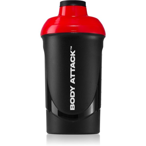 Body Attack Body Attack Shaker športni shaker brez vsebnosti BPA barva Black-Red 600 ml