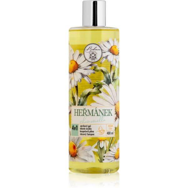 Bohemia Gifts & Cosmetics Bohemia Gifts & Cosmetics Flower Line Chamomilla gel za umivanje za telo in lase 4 v 1 400 ml