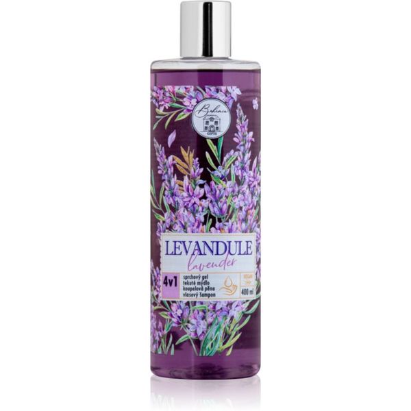 Bohemia Gifts & Cosmetics Bohemia Gifts & Cosmetics Flower Line Lavender gel za umivanje za telo in lase 4 v 1 400 ml