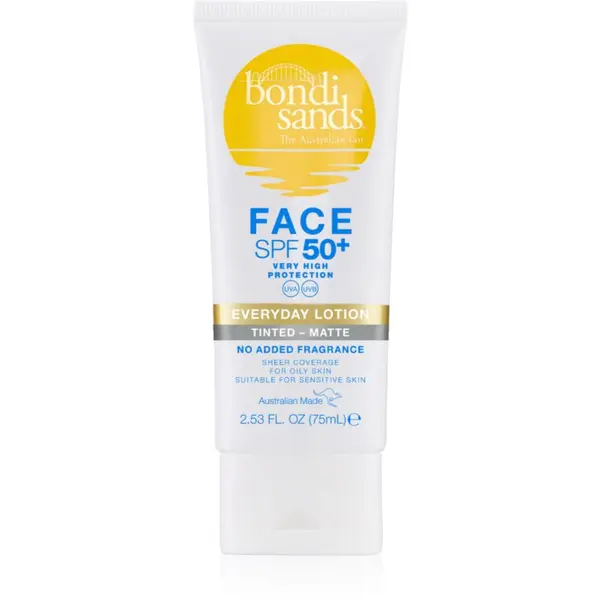 Bondi Sands Bondi Sands SPF 50+ Everyday Face Lotion zaščitna tonirana krema za obraz za mat videz SPF 50+ 75 ml
