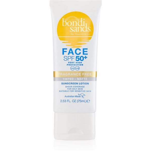 Bondi Sands Bondi Sands SPF 50+ Face Fragrance Free zaščitna tonirana krema za obraz za mat videz SPF 50+ 75 ml