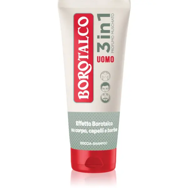 Borotalco Borotalco MEN 3 in 1 gel za prhanje za moške za obraz, telo in lase dišave Musk 200 ml