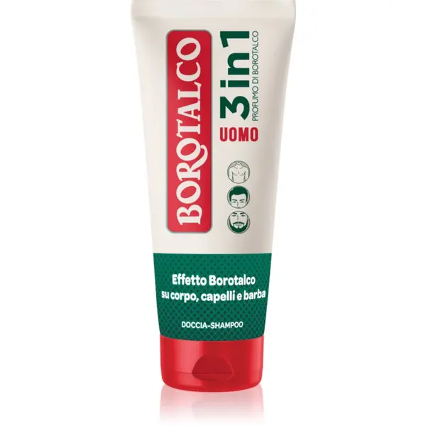 Borotalco Borotalco MEN 3 in 1 gel za prhanje za moške za obraz, telo in lase dišave Unique Scent of Borotalco 200 ml