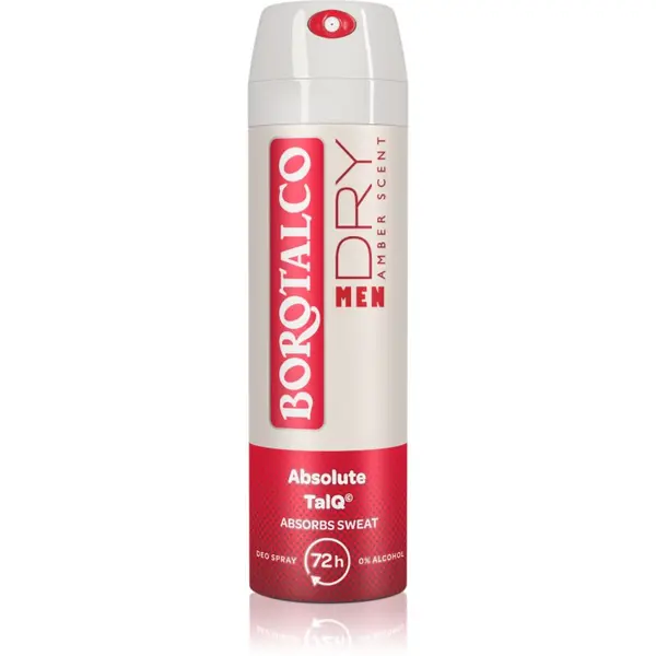 Borotalco Borotalco MEN Dry deodorant v pršilu 72 ur dišave Amber 150 ml