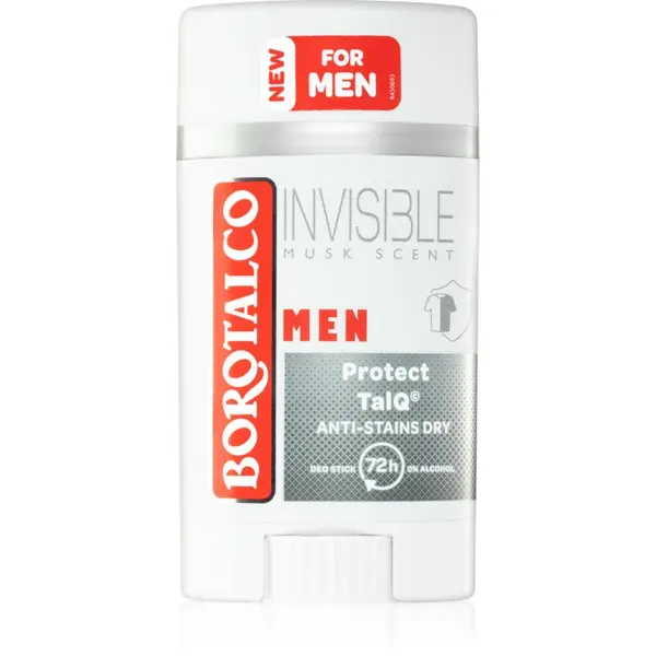 Borotalco Borotalco MEN Invisible deodorant roll-on proti belim in rumenim madežem za moške dišave Musk Scent 40 ml