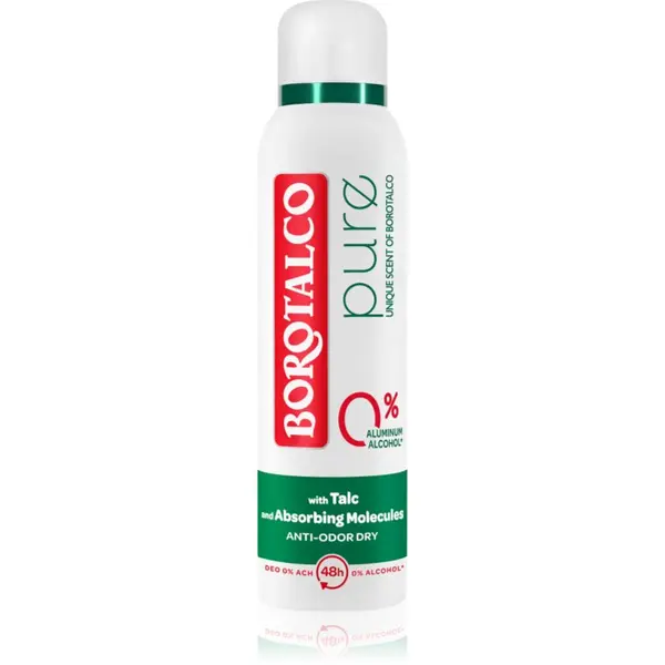 Borotalco Borotalco Pure Original deodorant v pršilu brez vsebnosti aluminija 150 ml