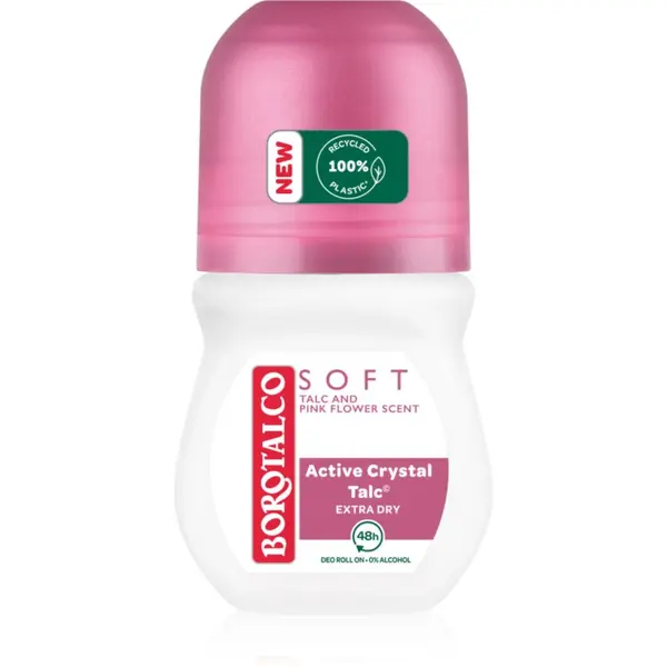 Borotalco Borotalco Soft Talc & Pink Flower deodorant s kroglico brez alkohola 50 ml