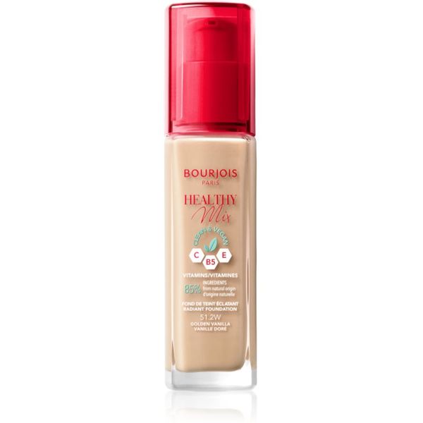 Bourjois Bourjois Healthy Mix posvetlitveni vlažilni tekoči puder 24 ur odtenek 51.2W Golden Vanilla 30 ml