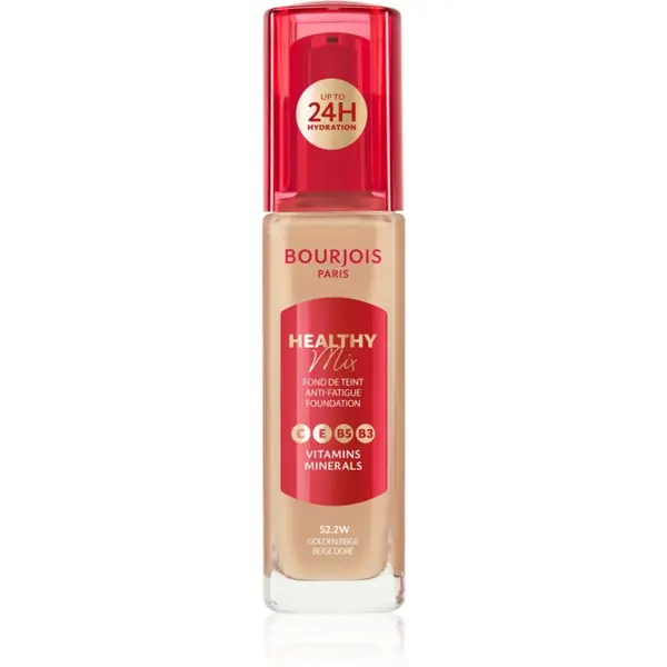 Bourjois Bourjois Healthy Mix posvetlitveni vlažilni tekoči puder 24 ur odtenek 52.2W Golden Beige 30 ml